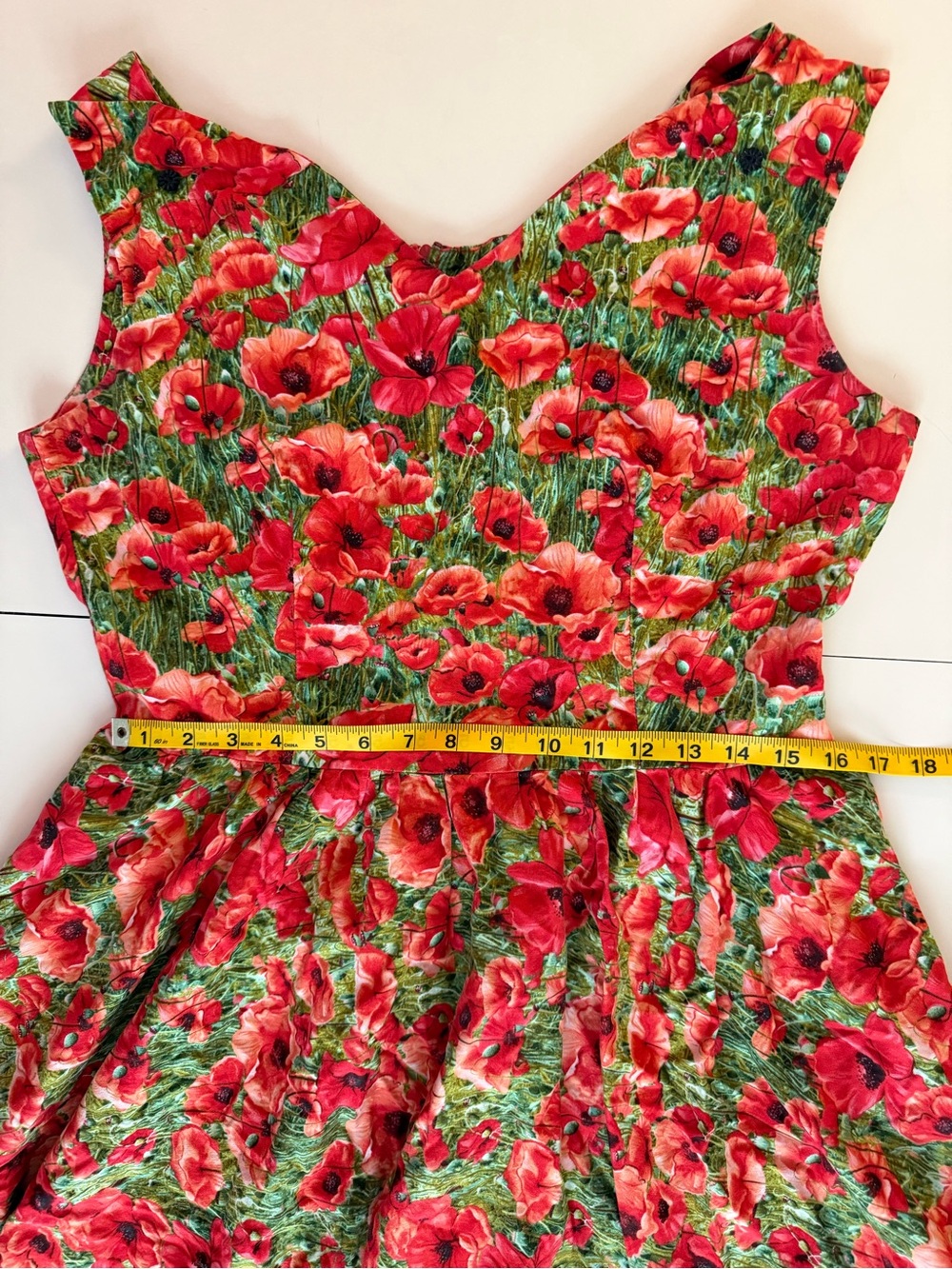 Poppy Field Red Retro Sleeveless Dress
